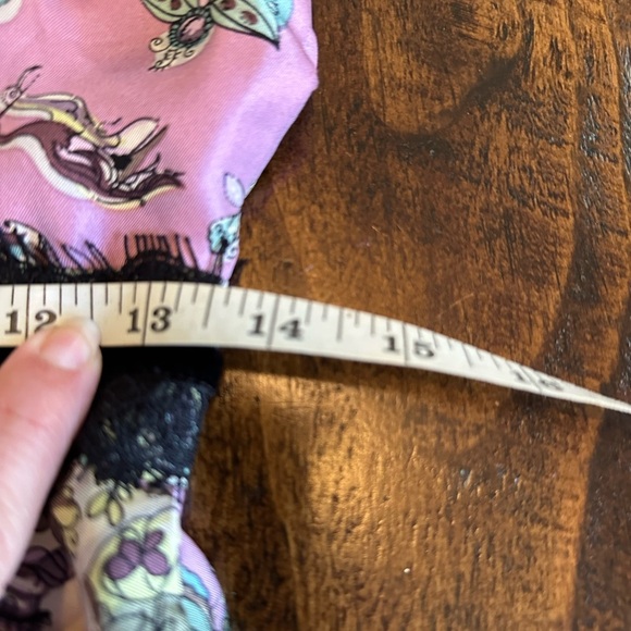 Nanette Lapore | Vintage 100% Silk Floral Midi Dress with Lace Detail, Size 0 - Picture 11 of 12